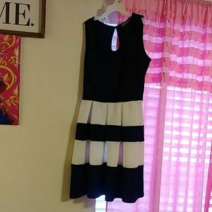 Blue and white dress